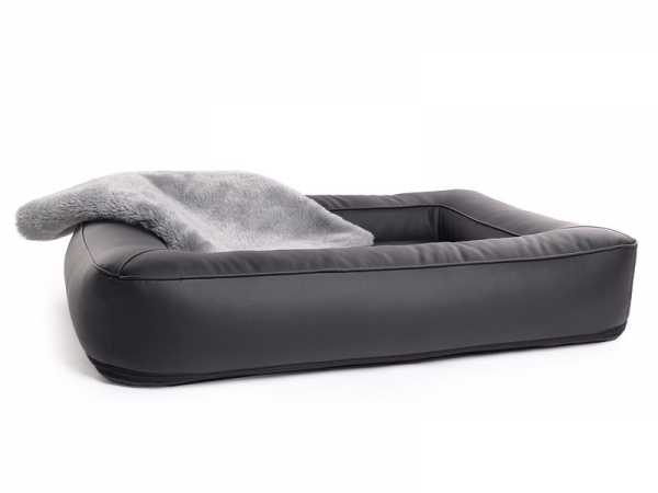 Kunstleder Hundebett Spring schwarz