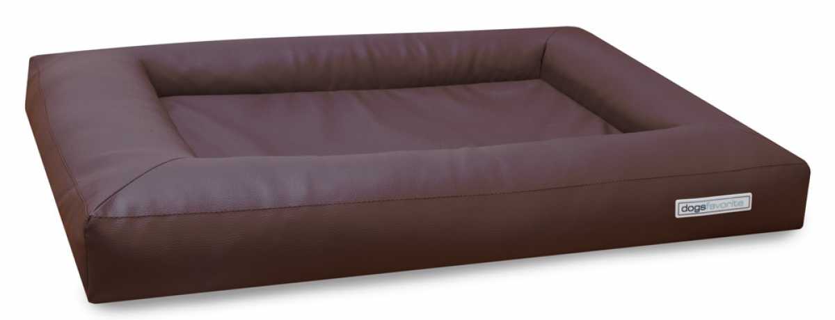 Kunstleder Hundebett Cube braun