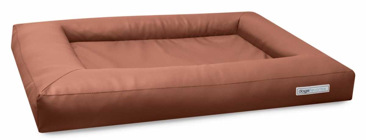 Kunstleder Hundebett Cube cognac