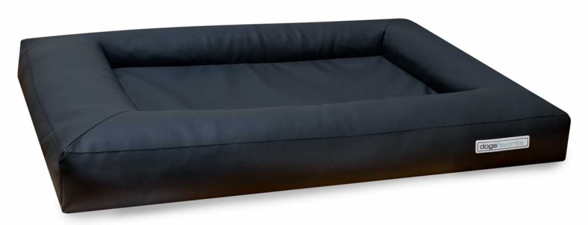 Kunstleder Hundebett Cube dunkelgrau