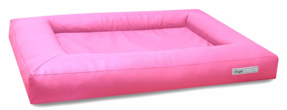 Kunstleder Hundebett Cube pink