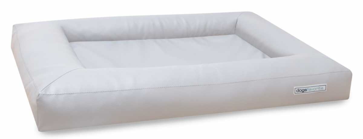 Kunstleder Hundebett Cube weiß