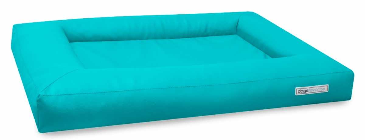 Kunstleder Hundebett Cube türkis
