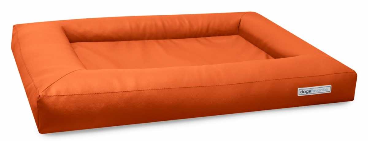Kunstleder Hundebett Cube orange